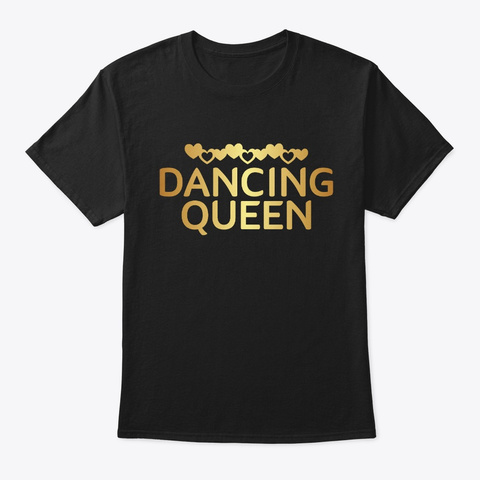 Dancing Queen Vintage 1970's T Shirt Black T-Shirt Front