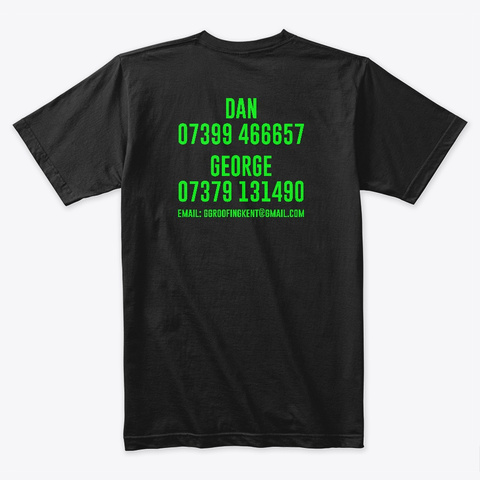 Gg Roofing Tee Black T-Shirt Back