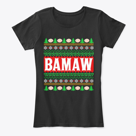 Christmas Bamaw Xmas Grandma Black T-Shirt Front