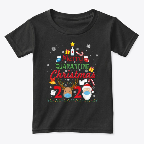 Merry Quarantine Christmas 2020 Family M Black T-Shirt Front
