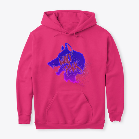 Blue/Purple Wolf Pack Pullover Hoodie Heliconia T-Shirt Front