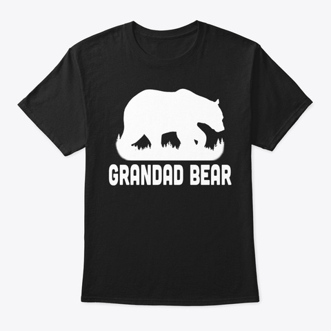 Grandad Bear For Father's Day Black T-Shirt Front