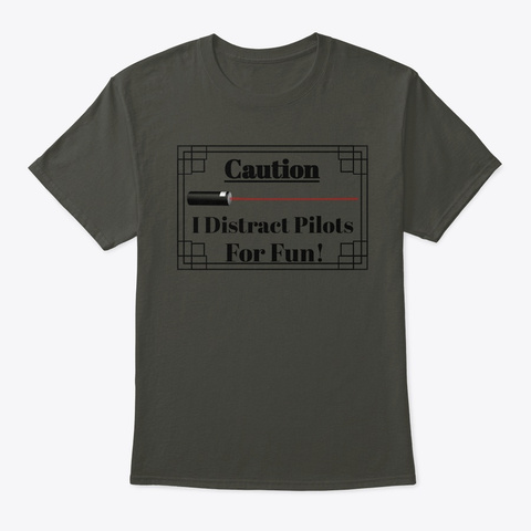 Caution Laser Smoke Gray T-Shirt Front