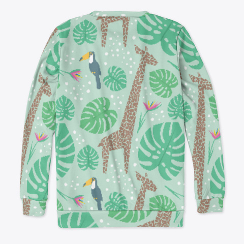 Green Giraffes Palm Leaves Sweatshirt Standard T-Shirt Back