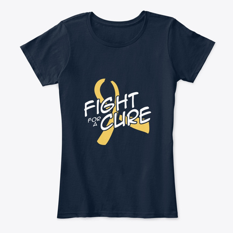 Childhood Cancer Awareness Fight Cure New Navy T-Shirt Front