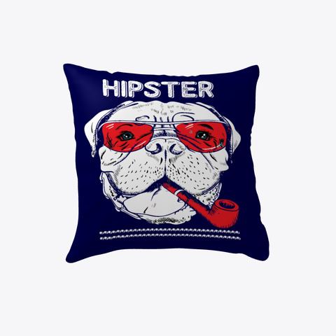 Hipster Dog Dark Navy T-Shirt Front