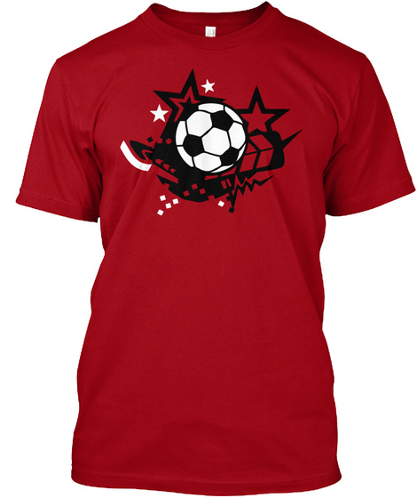 Ball Soccer Stars  Deep Red T-Shirt Front