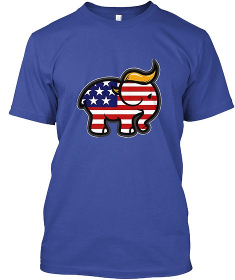 Donald Trump Republican Elephant T Shirt Deep Royal T-Shirt Front