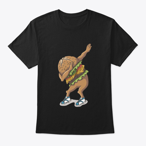 Dabbing Hamburger Black T-Shirt Front