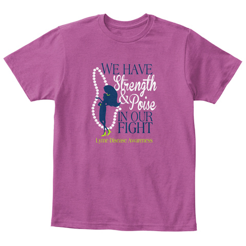 Kids Lyme Disease Awareness Tees  Heathered Pink Raspberry  T-Shirt Front