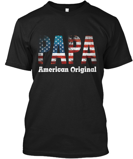 Papa American Original Black T-Shirt Front
