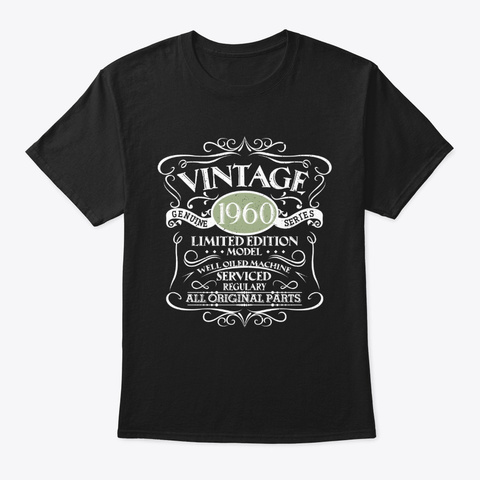 60th Birthday 1960 Limited Edition Black T-Shirt Front