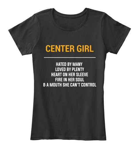 Center Pa Girl   Heart On Sleeve. Customizable City Black T-Shirt Front