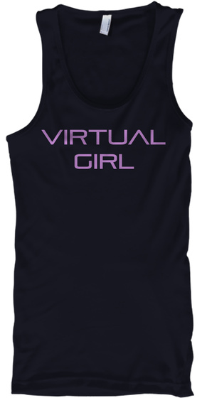 Virtual Girl Navy T-Shirt Front