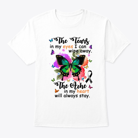 The Ache My Heart Skin Cancer Awareness White T-Shirt Front