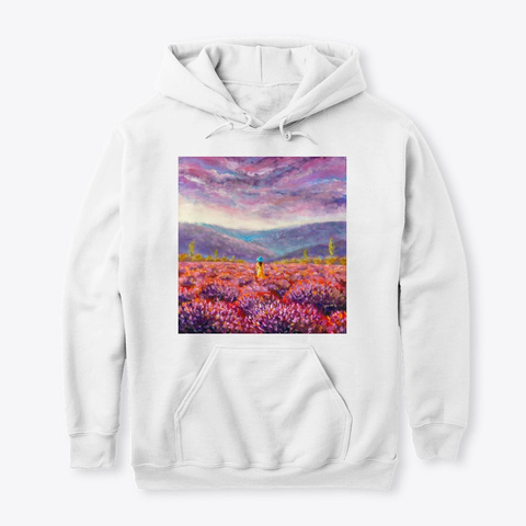 Girl in lavender field painting. Unisex Tshirt
