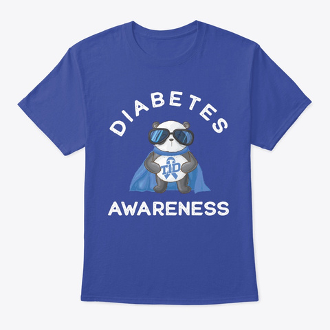 Funny Type 1 Diabetes T1 D Diabetic Gift Deep Royal T-Shirt Front