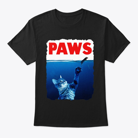 Paws  Black T-Shirt Front