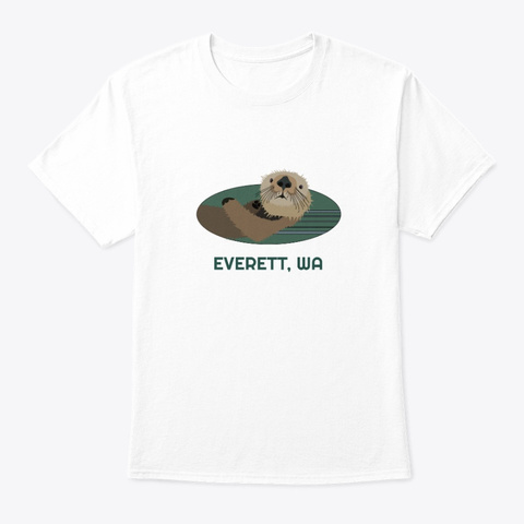 Everett Wa Otter Pnw Native American White T-Shirt Front