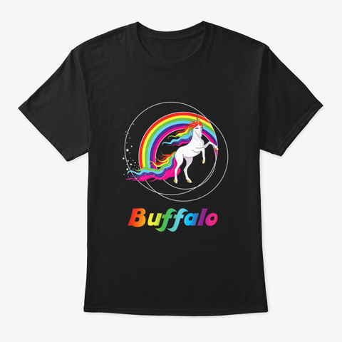 Buffalo Gay Pride Parade Lgbtqia Rainbow Black T-Shirt Front