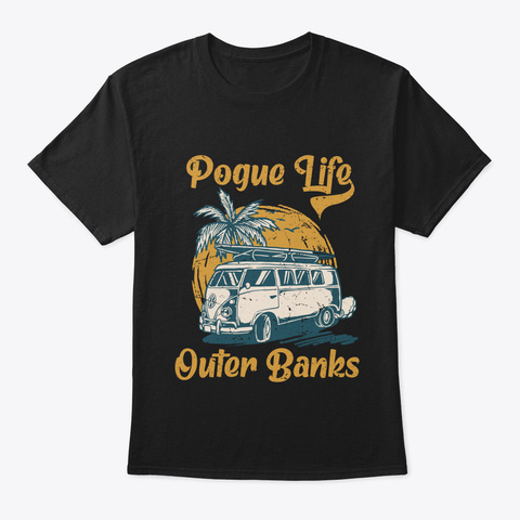 Retro Vintage Pogue Life Outer Banks Black T-Shirt Front