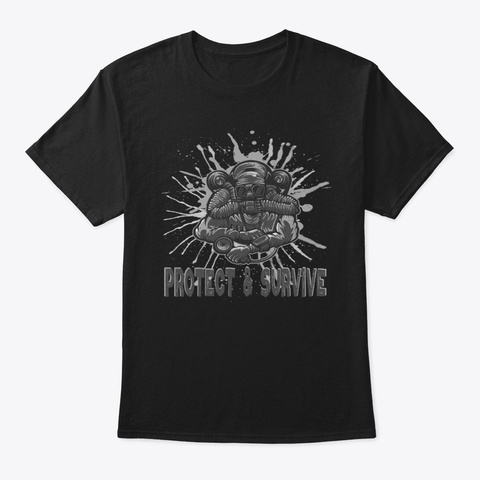 Protect And Survive Breathing Scuba Black T-Shirt Front