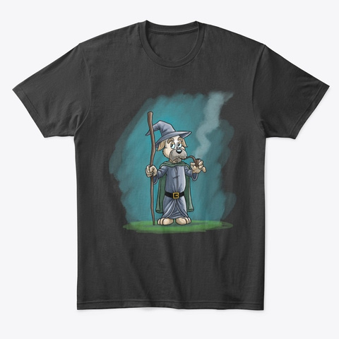 Scruffy Wizard Black T-Shirt Front