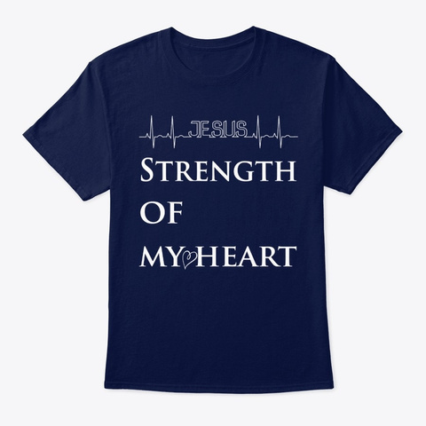 Jesus Christian Strength Navy T-Shirt Front