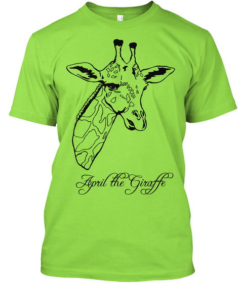 April The Giraffe Lime T-Shirt Front