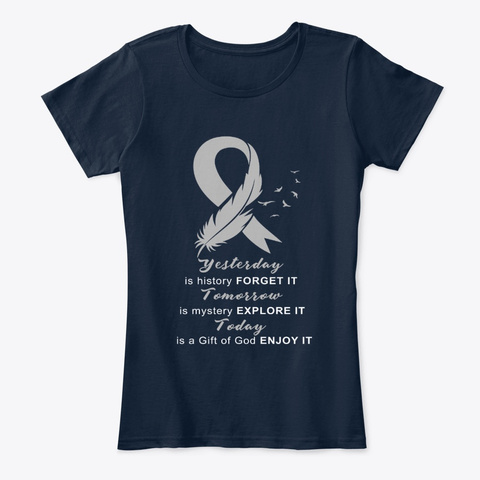 Brain Cancer Awareness Today  New Navy T-Shirt Front