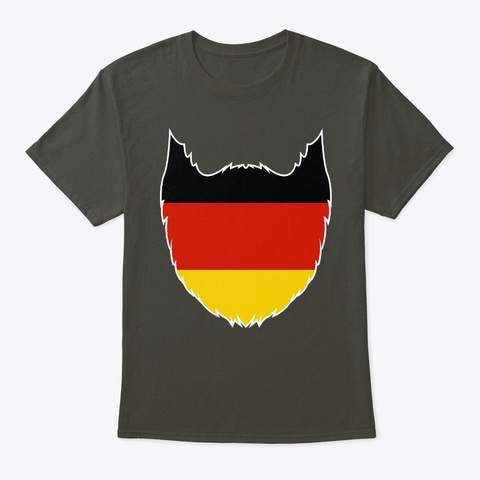 German Flag Beard Oktoberfest Smoke Gray Camiseta Front