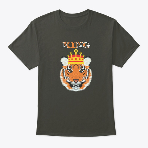 Tiger With Crown Smoke Gray T-Shirt Front