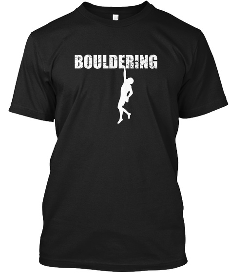 Bouldering Black T-Shirt Front