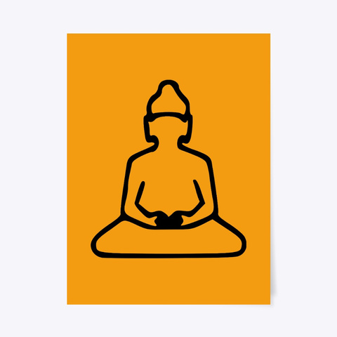 Meditating Buddha Poster Orange T-Shirt Front