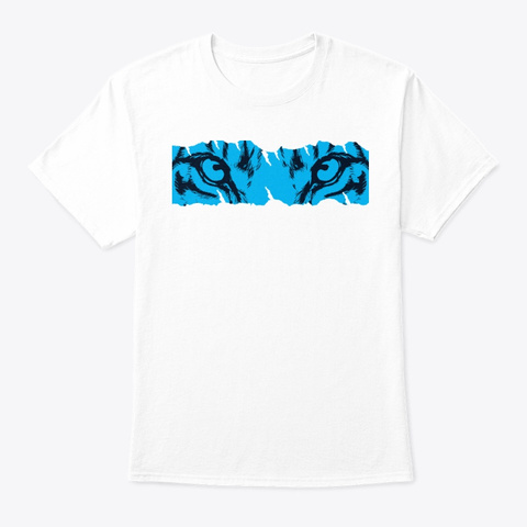 Lets Save The Tigers   Tiger Eyes Blue White T-Shirt Front