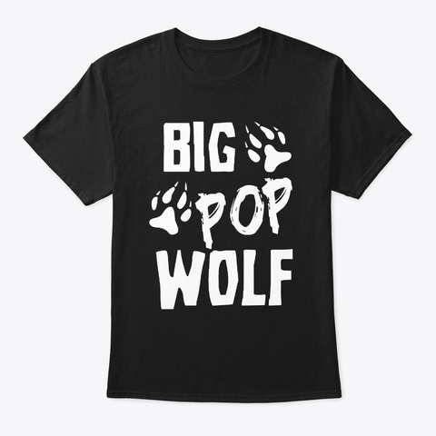 Grandpa Halloween Shirt Big Grandpa Wolf Black T-Shirt Front