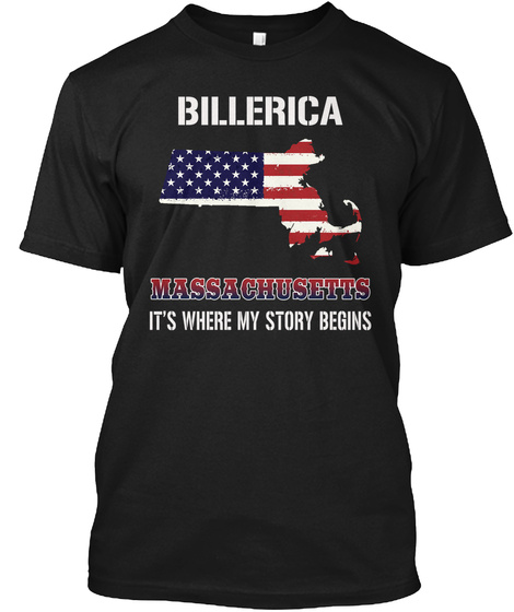 Billerica Ma   Story Begins Black T-Shirt Front