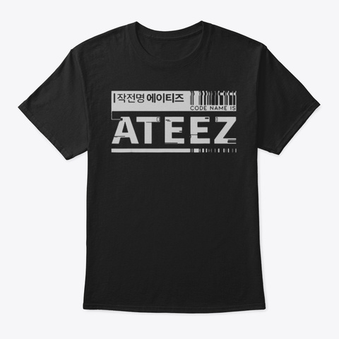 Barcode Ateez Tshirt83 Black T-Shirt Front