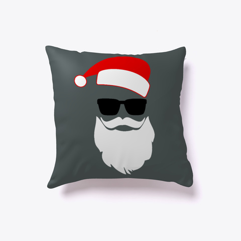 Hipster Santa Throw Pillow Dark Grey T-Shirt Front