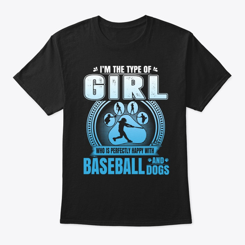 This Girl Who Happy With Baseball And Black T-Shirt Front