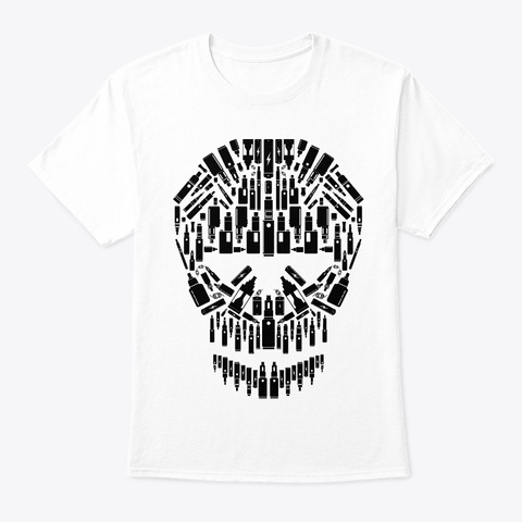 Skull Vape Accessoires | Vaper Vaping White T-Shirt Front
