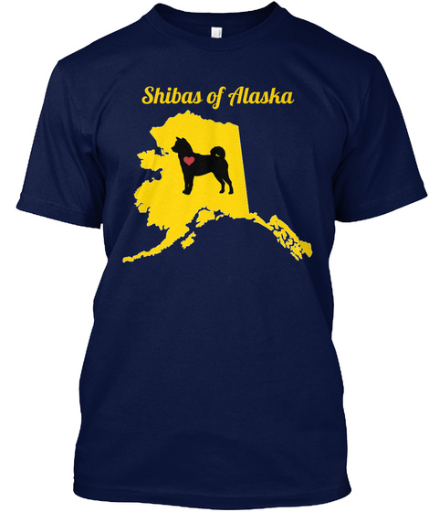 Shibas Of Alaska Navy T-Shirt Front