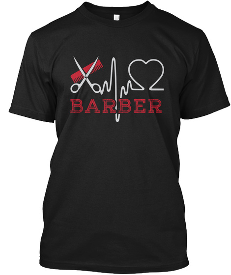 Barber Black T-Shirt Front