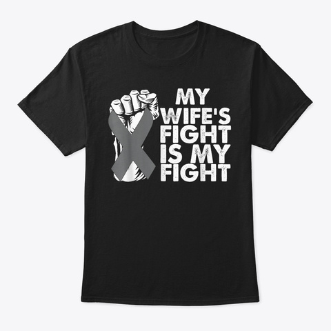 My Wife's Fight Is My Fight T Shirts Bra Black T-Shirt Front
