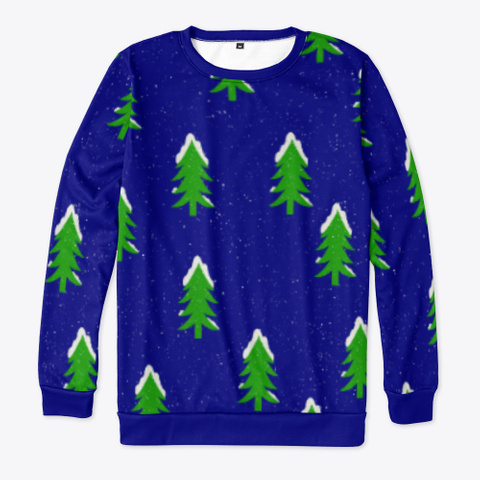 Xmas Tree Snow Ugly Christmas Jumper Dark Navy T-Shirt Front