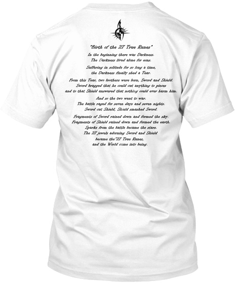 Sword And Shield White T-Shirt Back