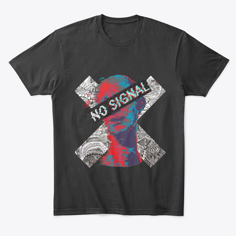 No Signal  Aesthetic Vaporwave T Shirt Black T-Shirt Front