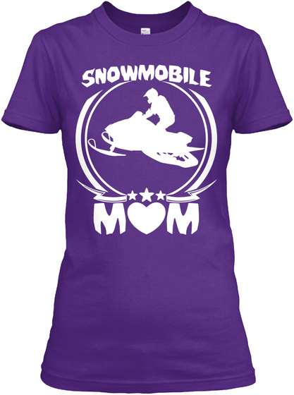 Snowmobile Mom Shirt Mothers Day Gifts Purple T-Shirt Front