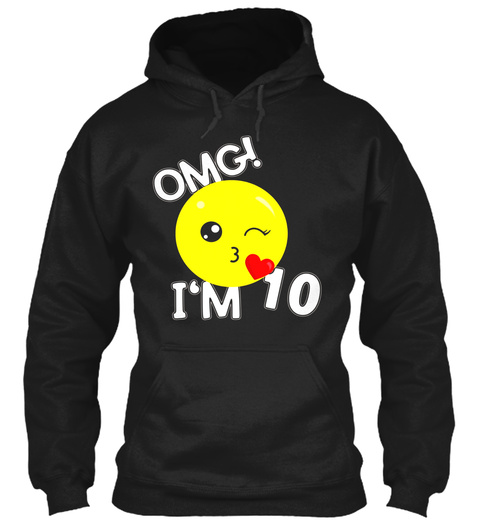 10th Birthday Kiss Emoji T-shirt Omg Im 10 Year Old