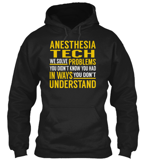 Anesthesia Tech Black T-Shirt Front